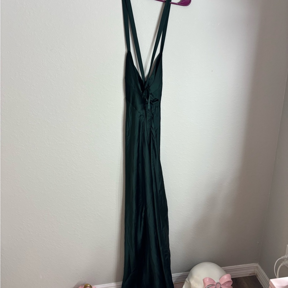 Show Me Your MuMu Green Satin Maxi Dress - Picture 5 of 7